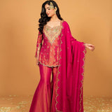 plus size simar silk plazzo suit