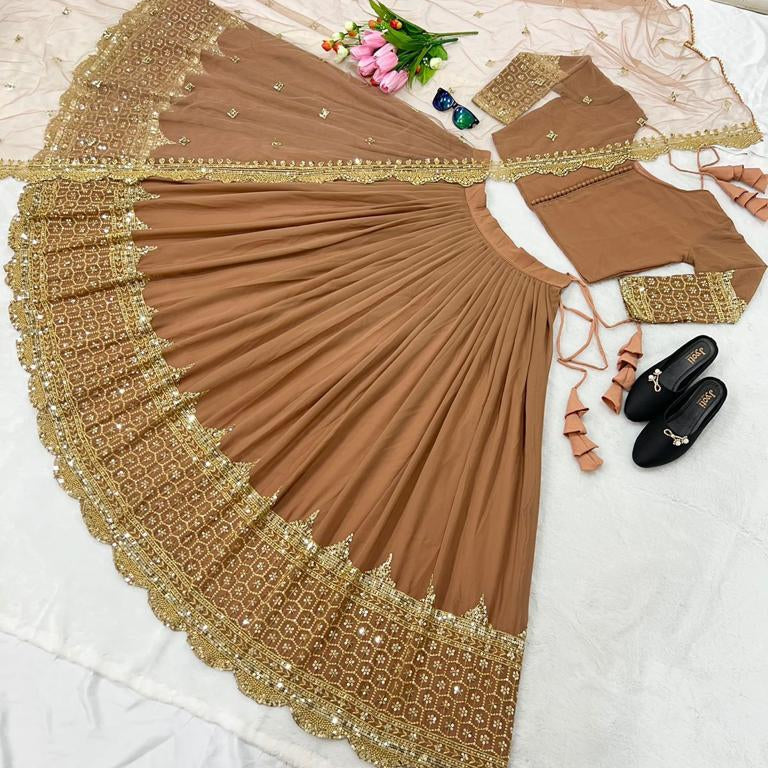 Designer Lehenga Choli With Embroidery Sequence Work