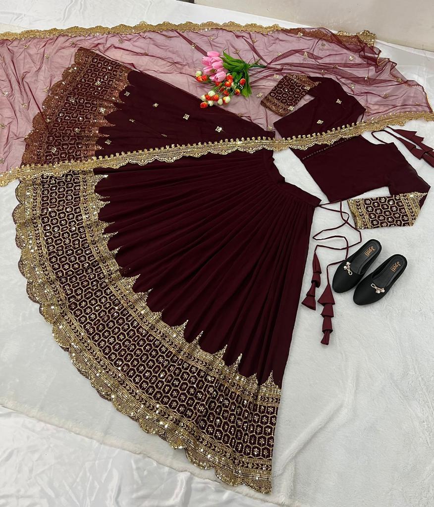 Designer Lehenga Choli With Embroidery Sequence Work