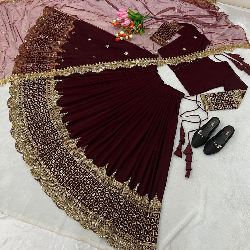Designer Lehenga Choli With Embroidery Sequence Work