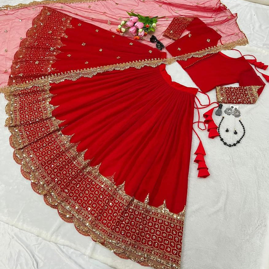Designer Lehenga Choli With Embroidery Sequence Work