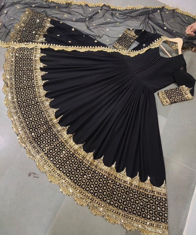 Designer Party Wear Faux Georgette Gown