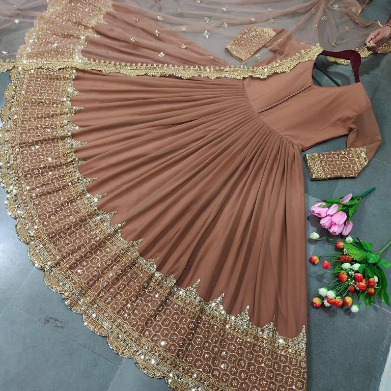 Designer Party Wear Faux Georgette Gown