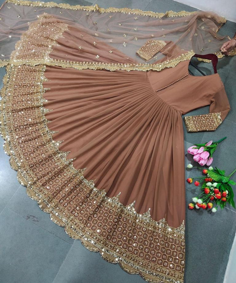 Designer Party Wear Faux Georgette Gown