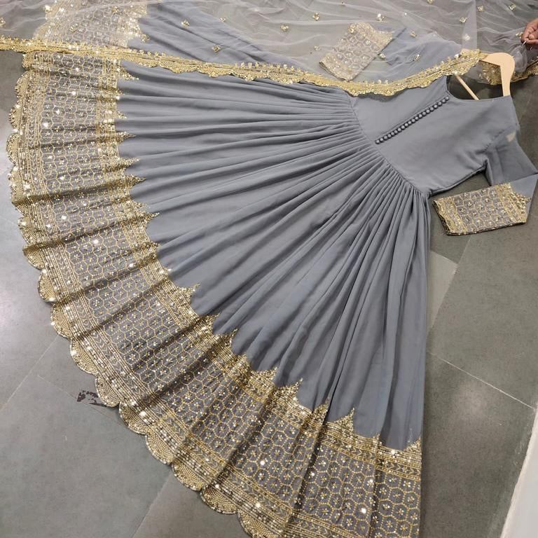 Designer Party Wear Faux Georgette Gown