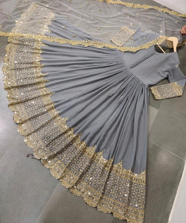 Designer Party Wear Faux Georgette Gown