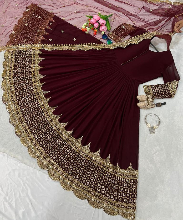 Designer Party Wear Faux Georgette Gown