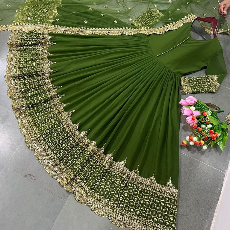 Designer Party Wear Faux Georgette Gown