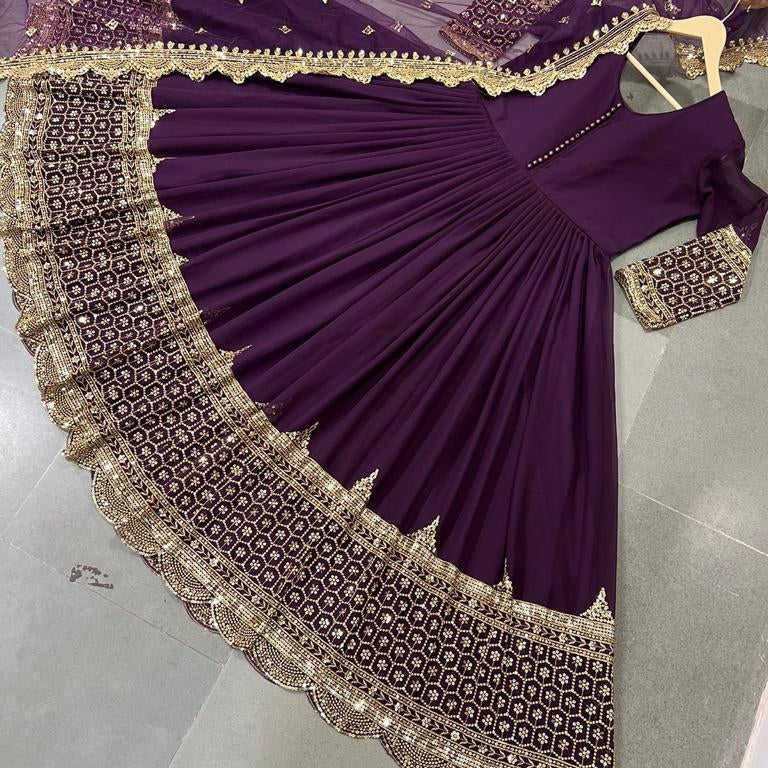 Designer Party Wear Faux Georgette Gown