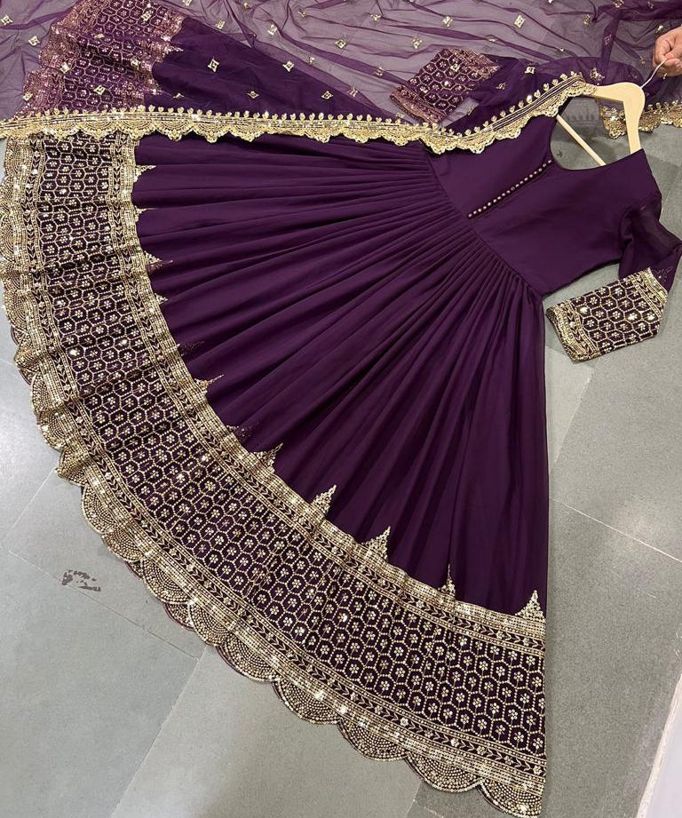 Designer Party Wear Faux Georgette Gown