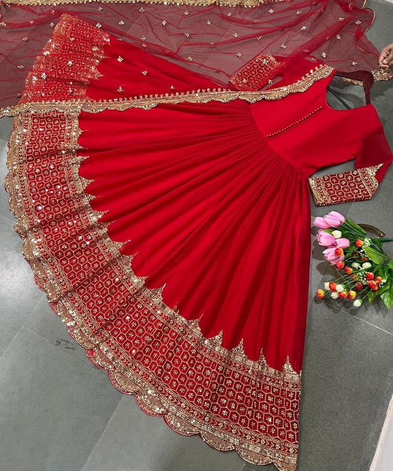 Designer Party Wear Faux Georgette Gown