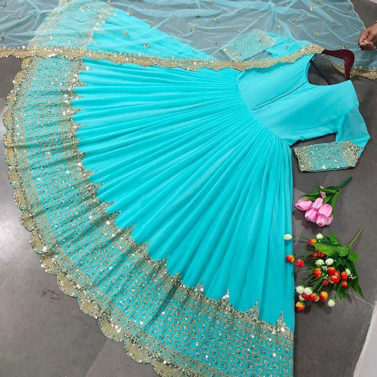 Designer Party Wear Faux Georgette Gown