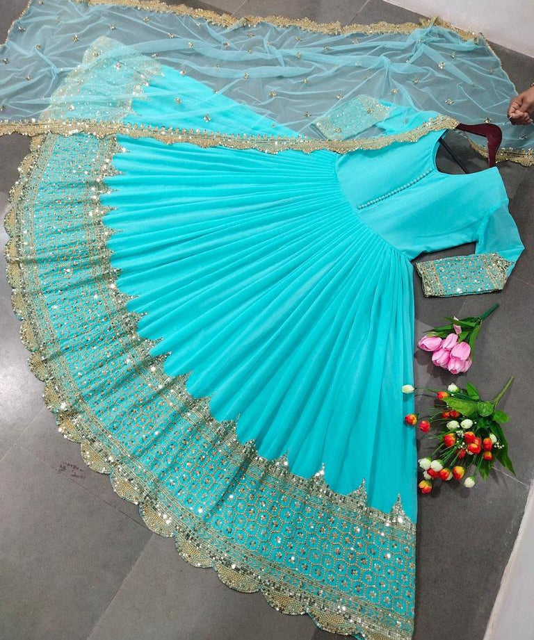 Designer Party Wear Faux Georgette Gown