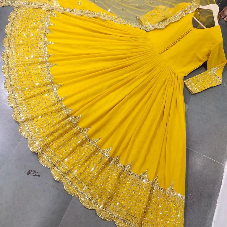 Designer Party Wear Faux Georgette Gown