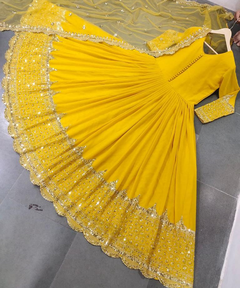 Designer Party Wear Faux Georgette Gown